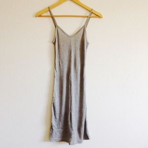 Silver knit slip dress